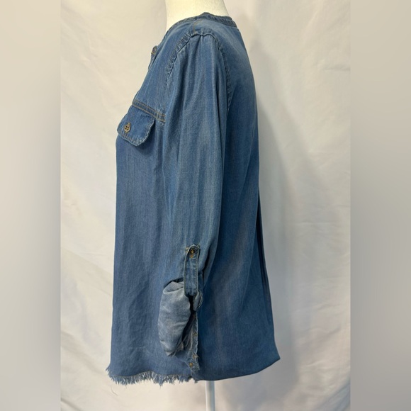 Denim Tunic Shirt, Jean Shirt, Long Blue Shirt, Hester & Orchard Shirt - Picture 3 of 7